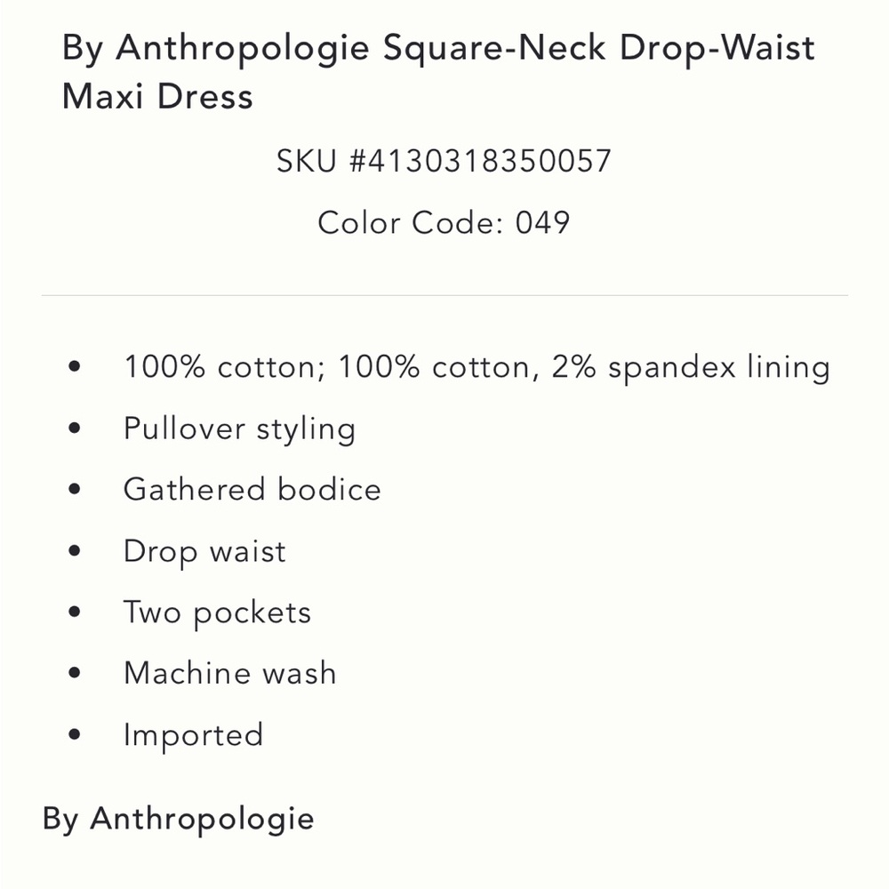Anthropologie Square-Neck Drop-Waist Maxi Dress - Picture 4 of 4